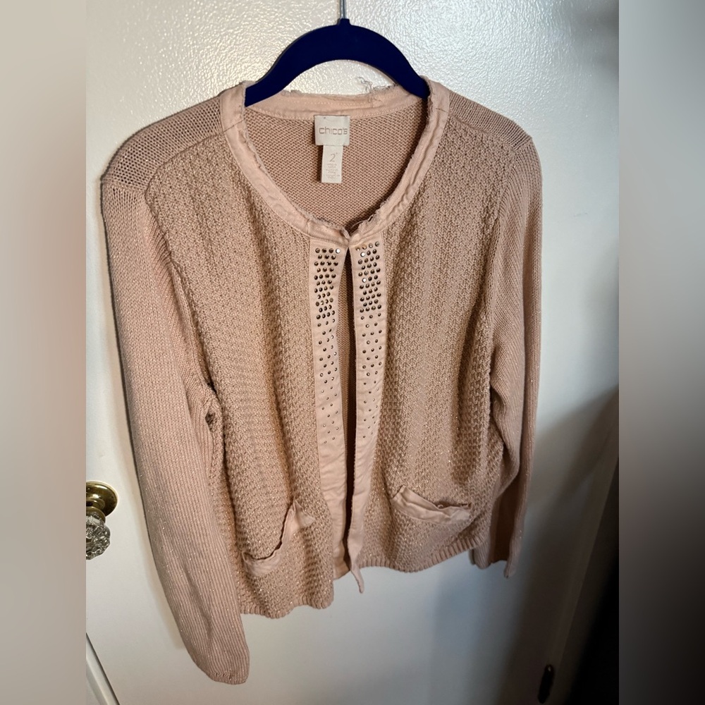 Chico's Blush Cardigan with Studded Detail